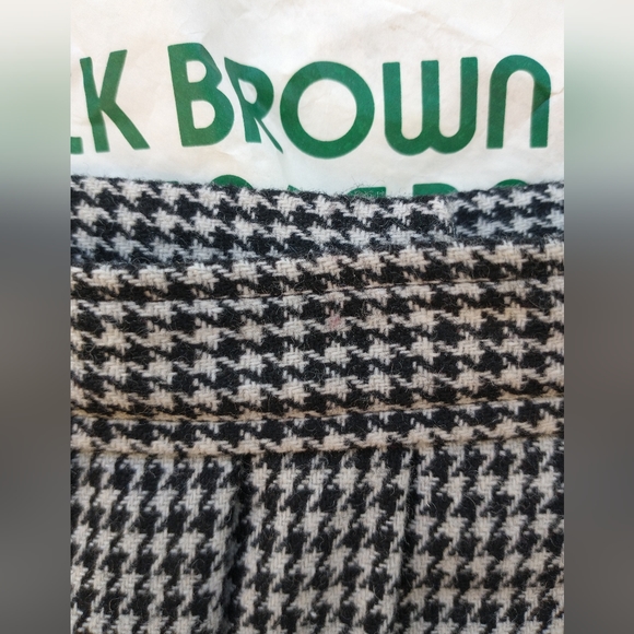 Vintage Houdstooth Midi A-Line Wool Blend Skirt - Picture 8 of 9